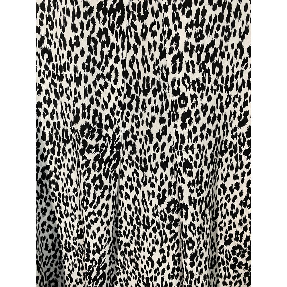 Chelsea & Theodore Black & White Animal Print Short Sleeve Blouse Top Large - Picture 5 of 6